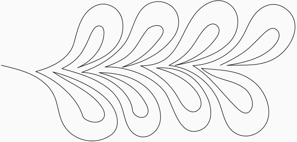 Spineless Feathers Collection Edge to Edge Design 5 | Quiltable | Jen Eskridge