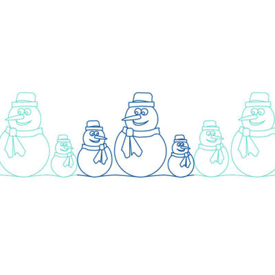 Snowman Party Family Border | Quiltable | Jen Eskridge