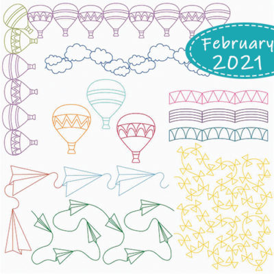 February 2021 Club Set: Up In The Air 29-Pieces | Cathie Zimmerman | Quiltable