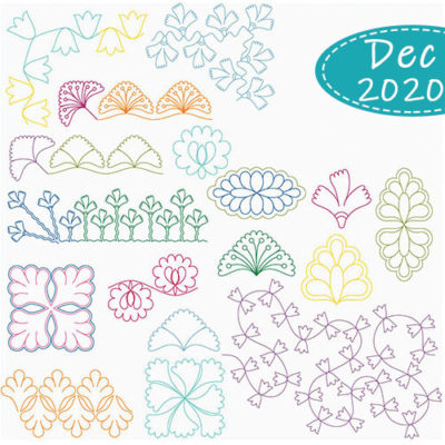December 2020 Club Set - Feather and Flowers | Quiltable