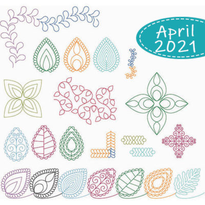 April Club Set: Curly Leaves and Vines 25-Pieces