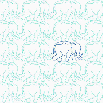 Connecting Elephants Border | Jen Eskridge | Quiltable