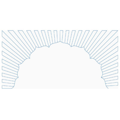 Mandala Ray Frame Block B Half | Quiltable